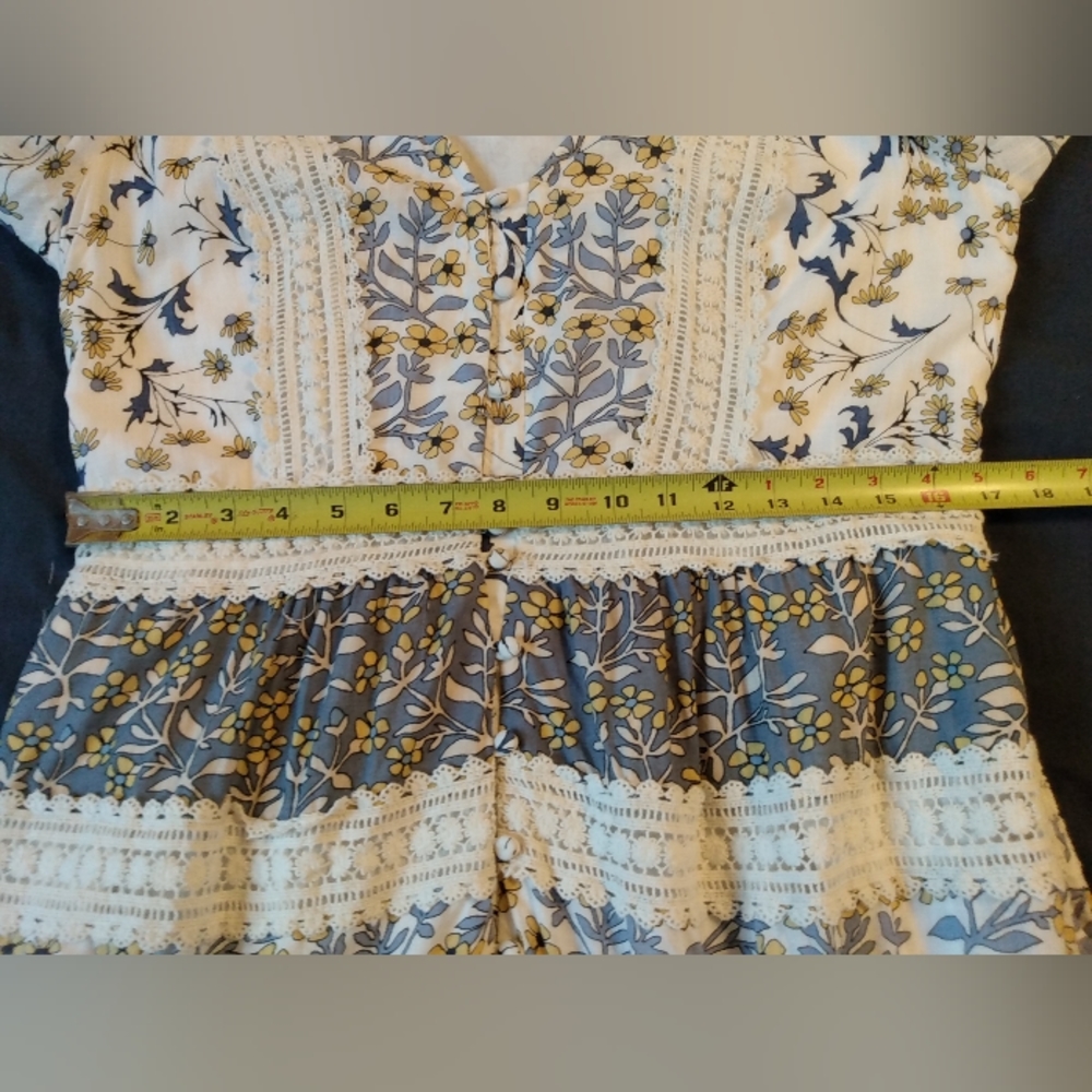 Anthropologie Prairie Dress Cottagecore Peasant Floral 12 Crochet Boho Maxi Lace - Picture 5 of 16